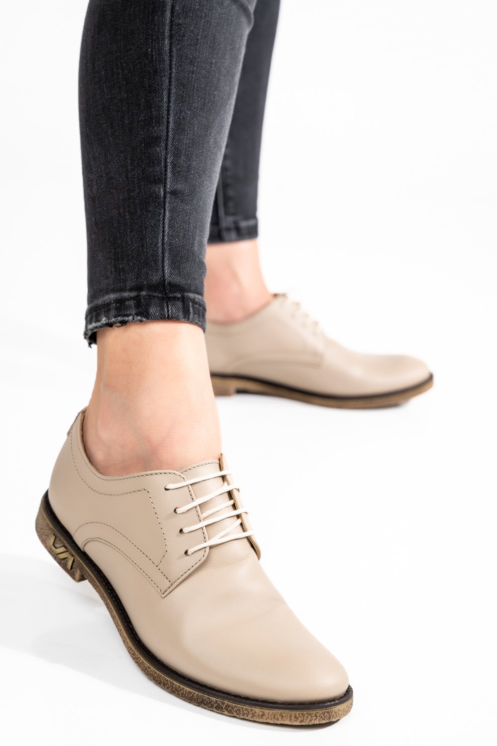PANTOFI BEJ PIELE NATURALA 1S7717