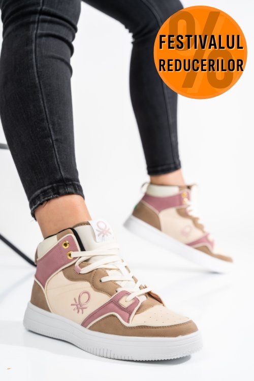 Beneton, pantofi sport beige btw227601
