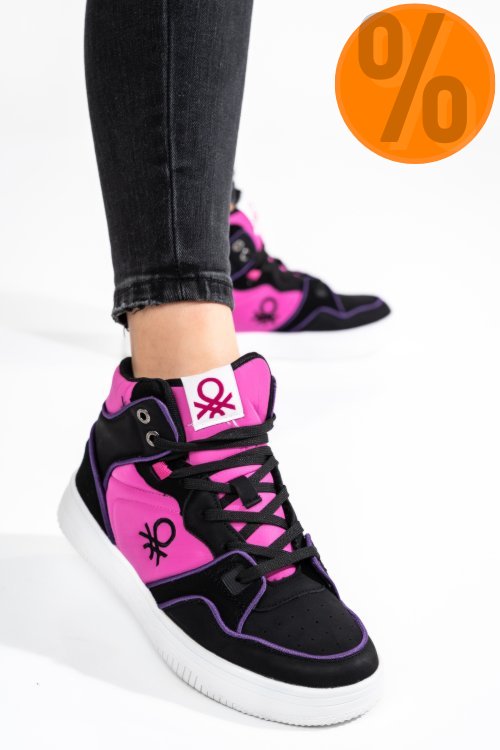 Beneton, pantofi sport black purple btw227600