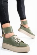 PANTOFI SPORT OLIVE PIELE NATURALA 3S77023