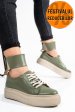 Pantofi sport olive piele naturala 3s77023