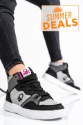 BENETON, PANTOFI SPORT GREY BLACK BTW227601
