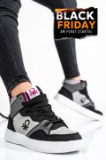BENETON, PANTOFI SPORT GREY BLACK BTW227601