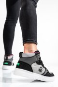 BENETON, PANTOFI SPORT GREY BLACK BTW227601