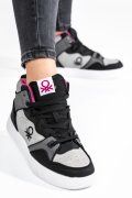 BENETON, PANTOFI SPORT GREY BLACK BTW227601