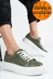 Pantofi sport dama piele naturala olive 3s77001
