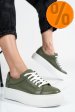 Pantofi sport dama piele naturala olive 3s77001