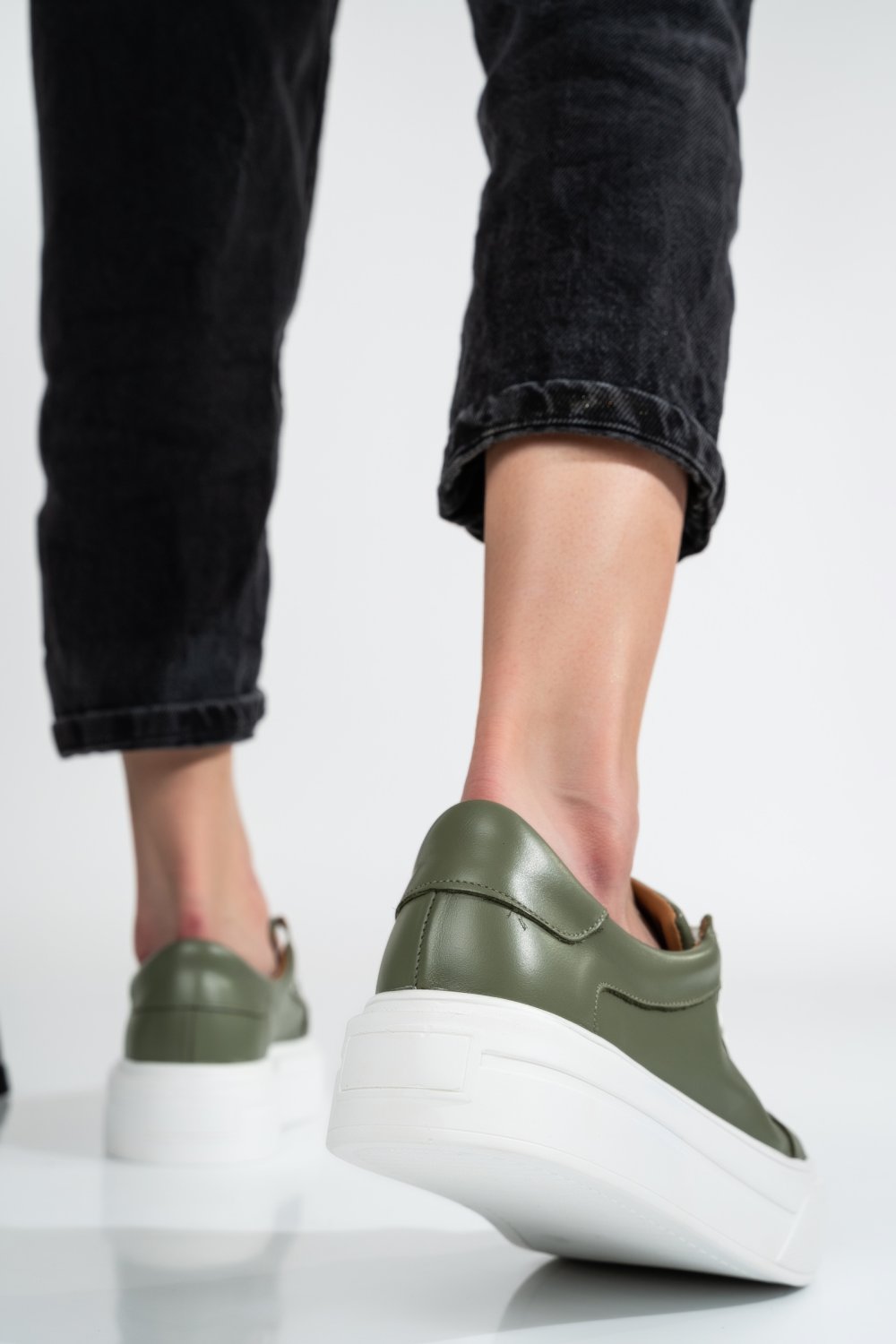 PANTOFI SPORT DAMA PIELE NATURALA OLIVE 3S77001