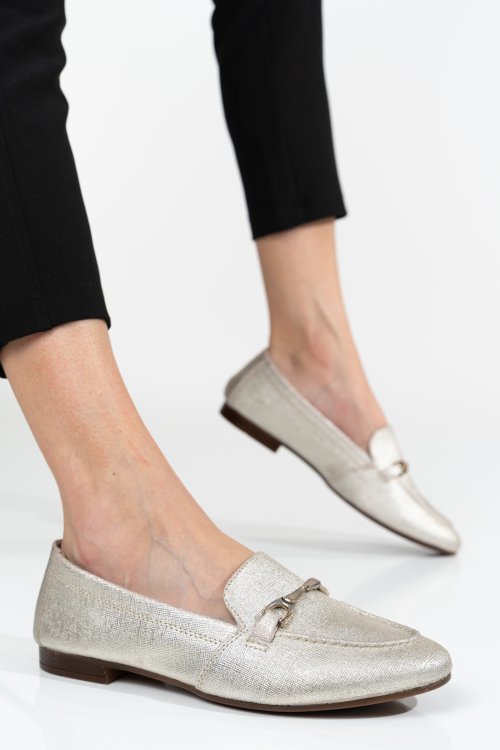 Mocasini femei piele naturala aurii ws-263r07