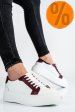Pantofi sport dama piele naturala alb visiniu 3s77001