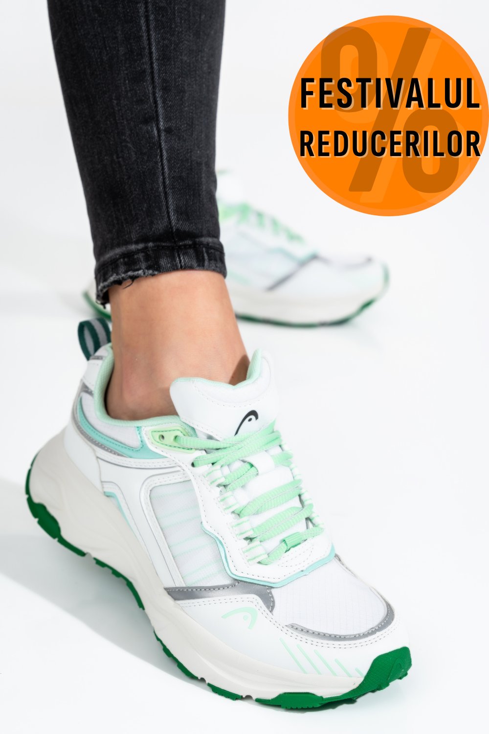 HEAD, PANTOFI SPORT WHITE GREEN HDWC07200