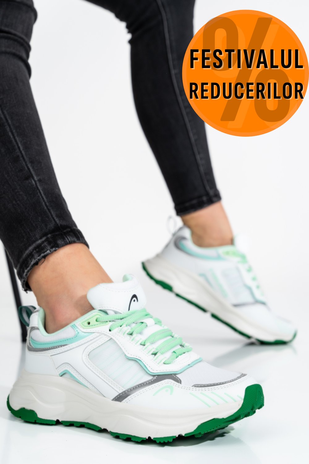 HEAD, PANTOFI SPORT WHITE GREEN HDWC07200