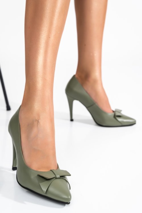 Pantofi olive piele naturala 1s77922