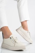 PANTOFI SPORT CREM PIELE NATURALA 2S7731683NP