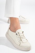 PANTOFI SPORT CREM PIELE NATURALA 2S7731683NP