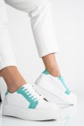 PANTOFI SPORT DAMA PIELE NATURALA WHITE BLUE 3S77001