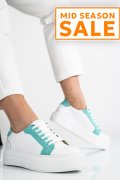 PANTOFI SPORT DAMA PIELE NATURALA WHITE BLUE 3S77001