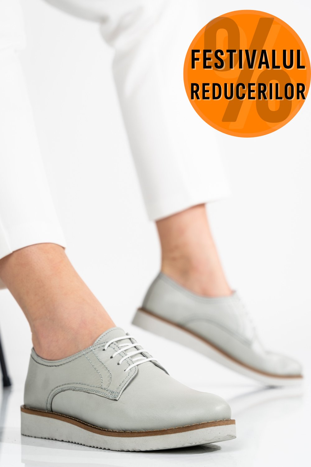PANTOFI GRI PIELE NATURALA 1S7772614NP