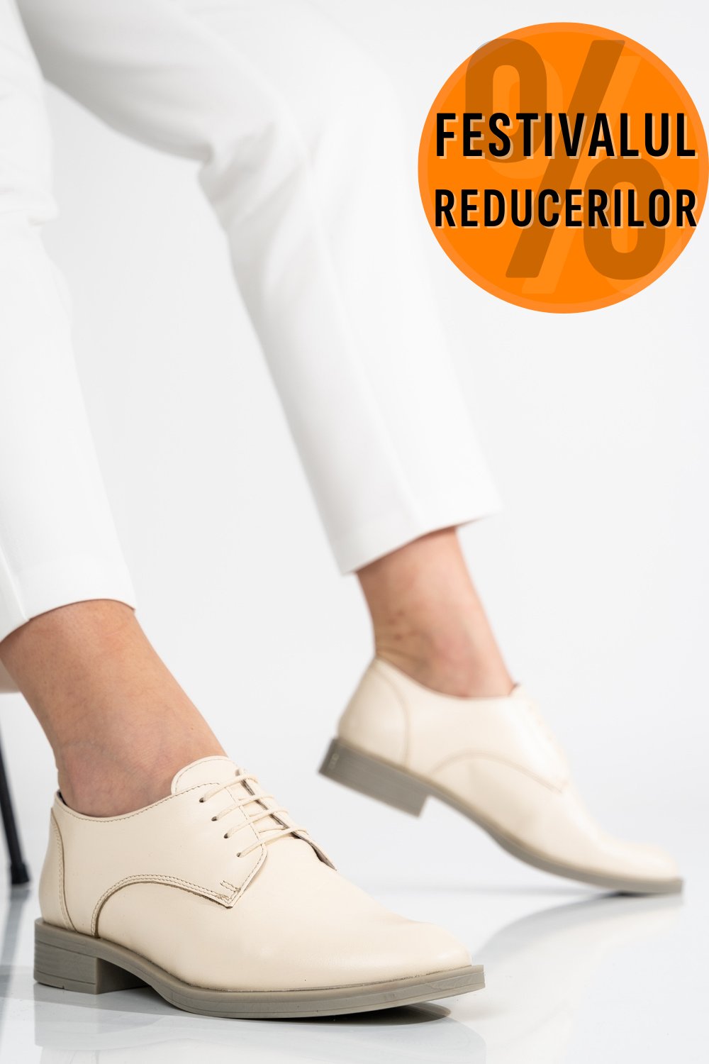 PANTOFI CREM PIELE NATURALA 2S7702687