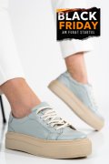 PANTOFI SPORT DAMA PIELE NATURALA BLEU TALPA BEJ 3S77001