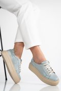 PANTOFI SPORT DAMA PIELE NATURALA BLEU TALPA BEJ 3S77001