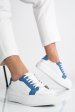 Pantofi sport dama piele naturala alb bleu 3s77001