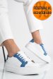Pantofi sport dama piele naturala alb bleu 3s77001