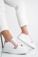 Pantofi sport dama piele naturala alb roz 3s77001