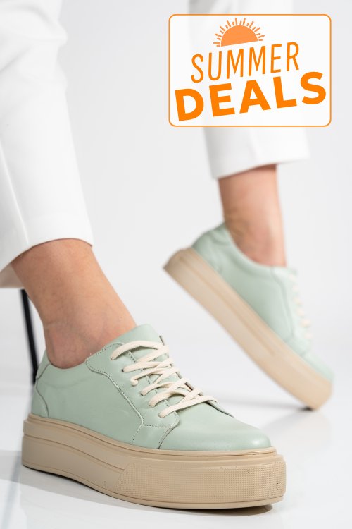 Pantofi sport turcoaz deschis piele naturala 3s77000