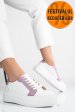 Pantofi sport dama piele naturala white purple 3s77000