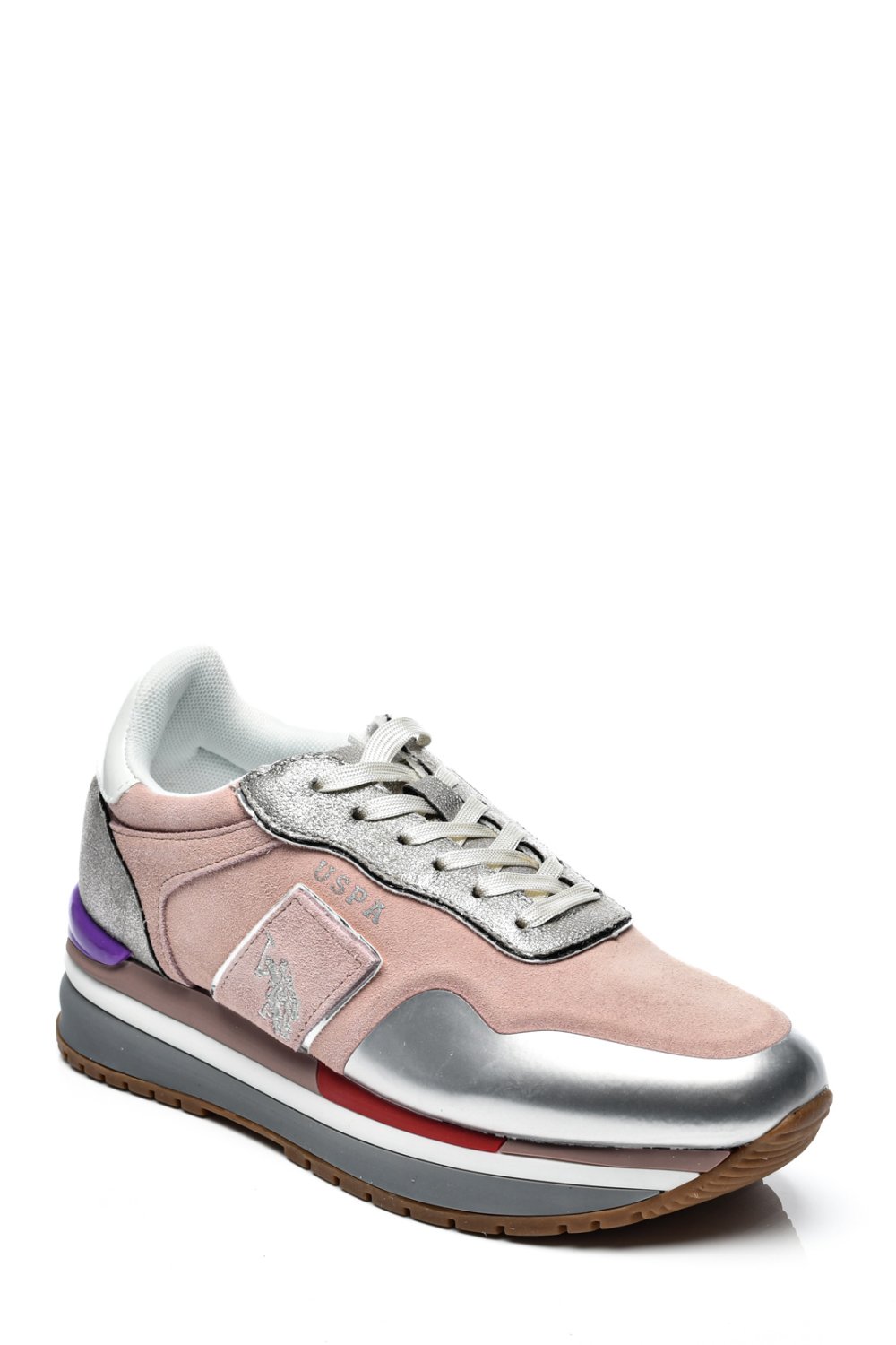 U.S. POLO ASSN, PANTOFI SPORT PINK SILVER AMY