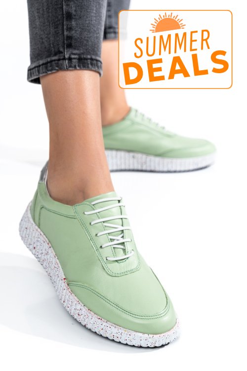Pantofi sport verzi piele naturala 231688np