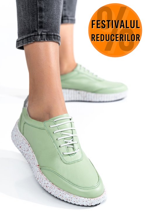 Pantofi sport verzi piele naturala 231688np