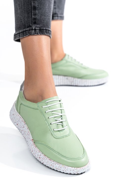 Pantofi sport verzi piele naturala 231688np