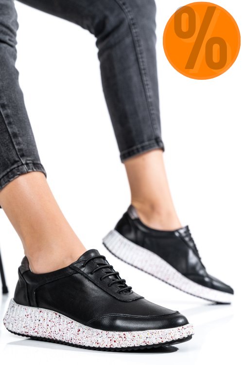 Pantofi sport negri piele naturala 231688np