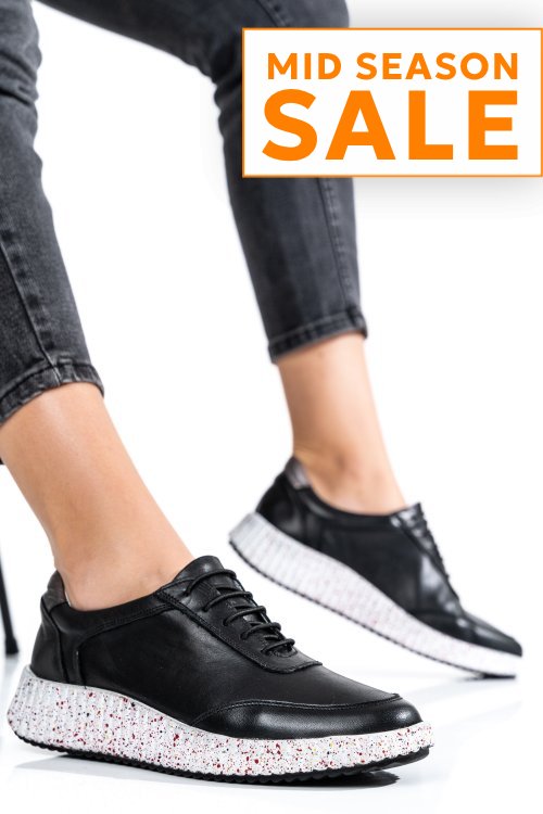 Pantofi sport negri piele naturala 231688np