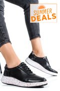 PANTOFI SPORT NEGRI PIELE NATURALA 231688NP