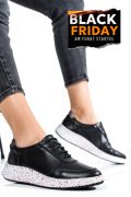 PANTOFI SPORT NEGRI PIELE NATURALA 231688NP