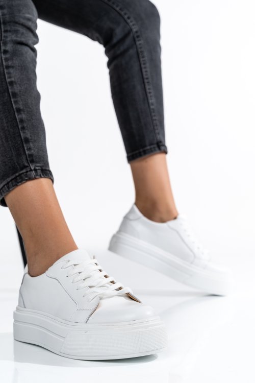 Pantofi sport albi piele naturala 3s77000
