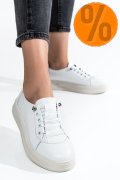 PANTOFI SPORT ALBI PIELE NATURALA 2S7731683NP