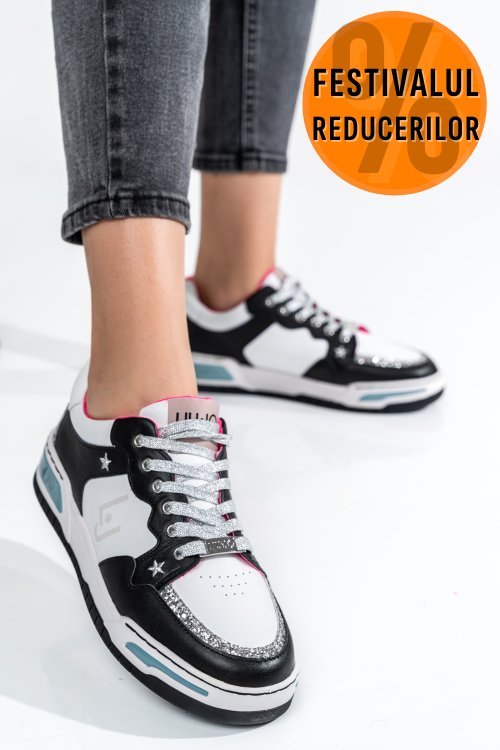 Liu jo, pantofi sport black silver ba2185