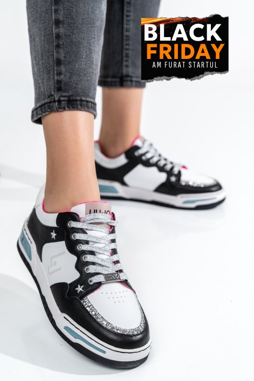 Liu jo, pantofi sport black silver ba2185