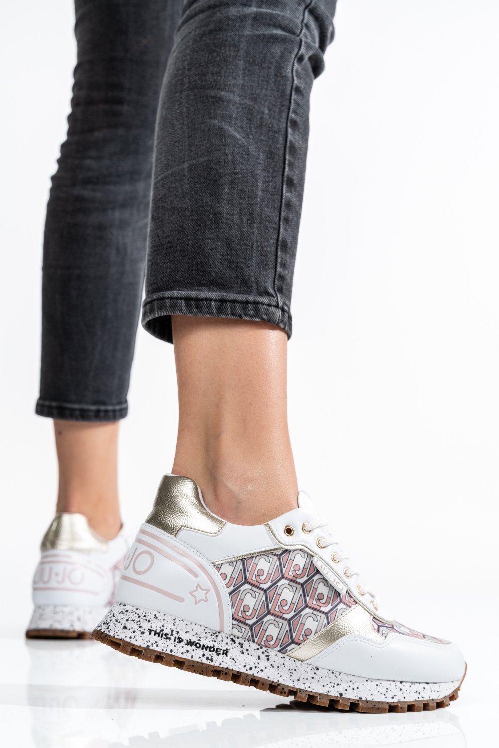 LIU JO, PANTOFI SPORT WHITE GOLD BA2031