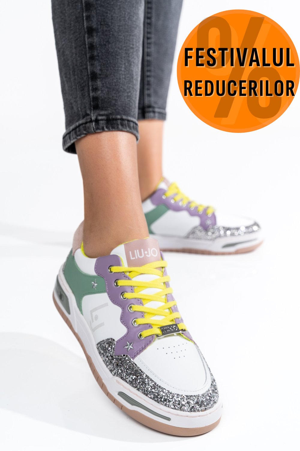LIU JO, PANTOFI SPORT PURPLE SILVER BA2185