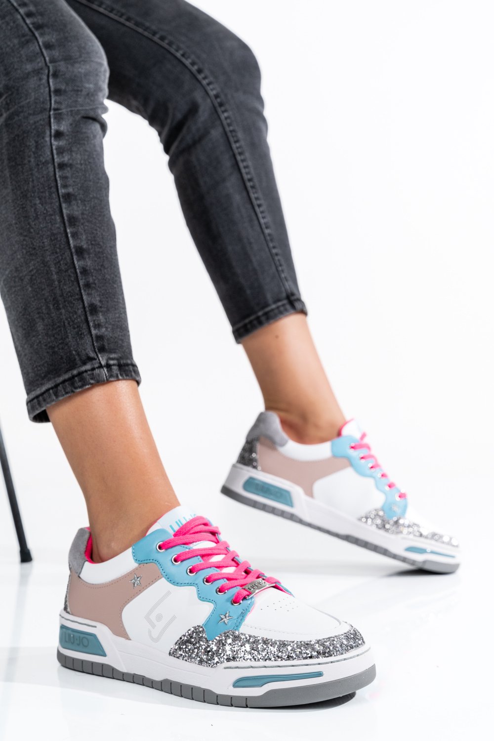 LIU JO, PANTOFI SPORT BLUE SILVER BA2185
