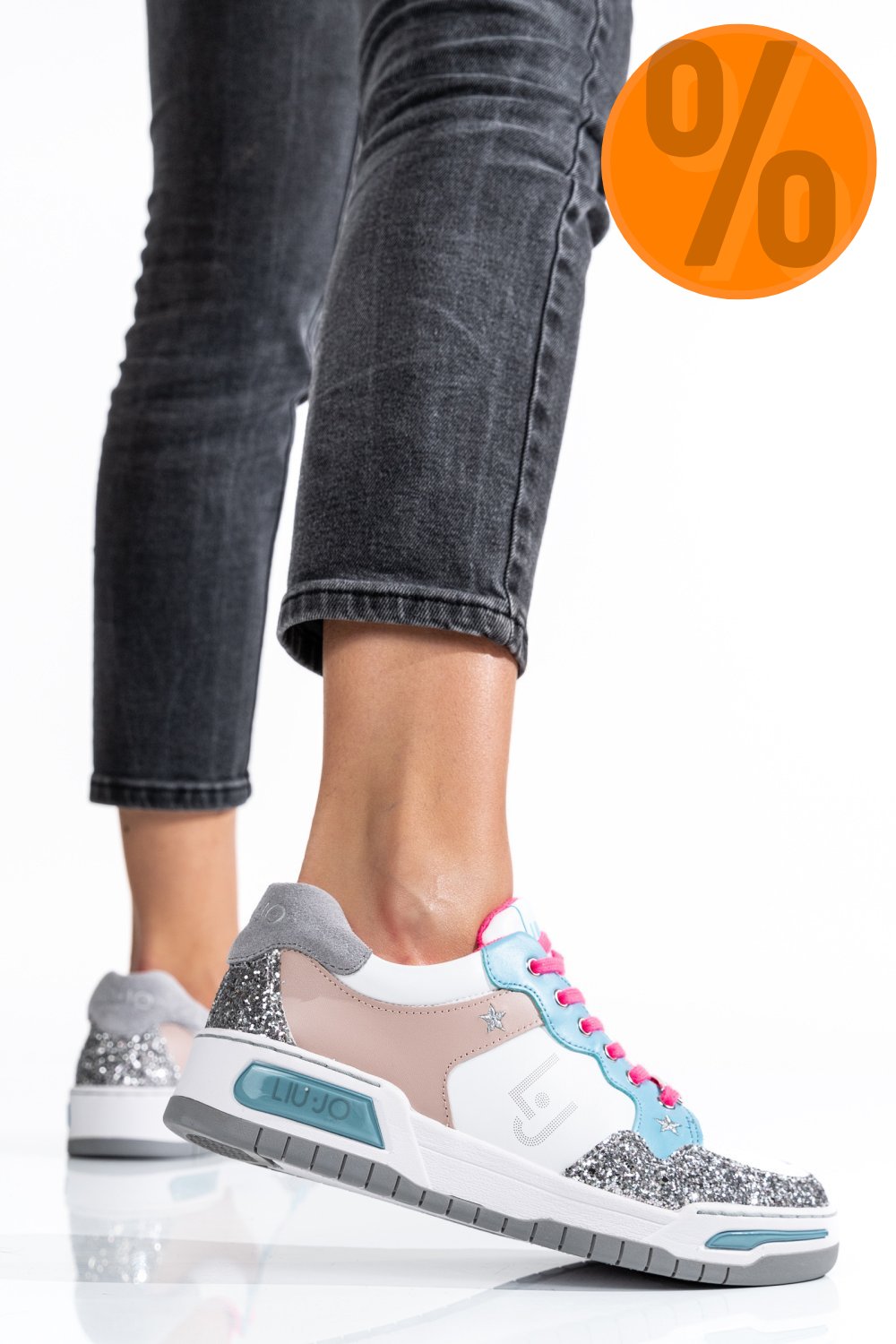 LIU JO, PANTOFI SPORT BLUE SILVER BA2185