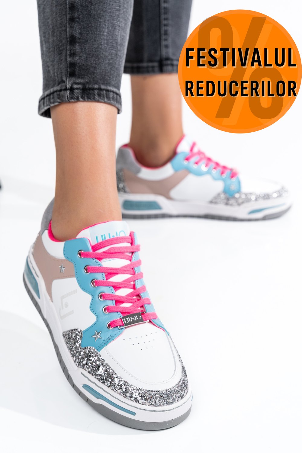 LIU JO, PANTOFI SPORT BLUE SILVER BA2185