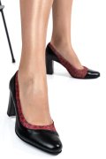PANTOFI NEGRU ROSU LEO PIELE NATURALA 1S77727