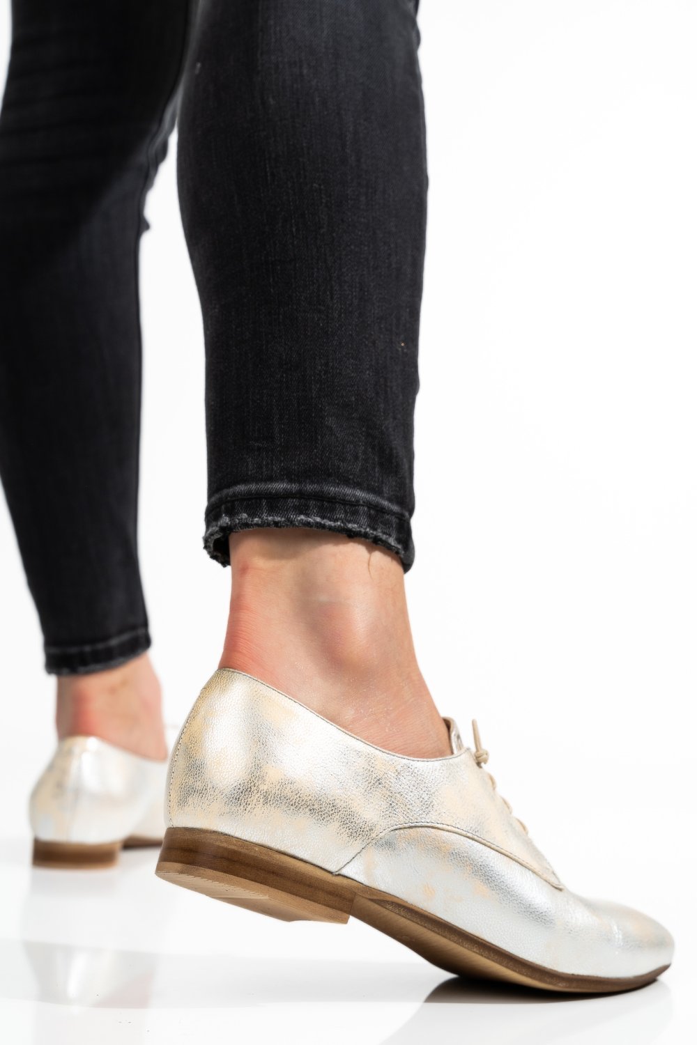 PANTOFI ARGINTII PIELE NATURALA 3S773438