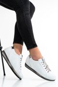 PANTOFI SPORT ALBI PIELE NATURALA 3S771144